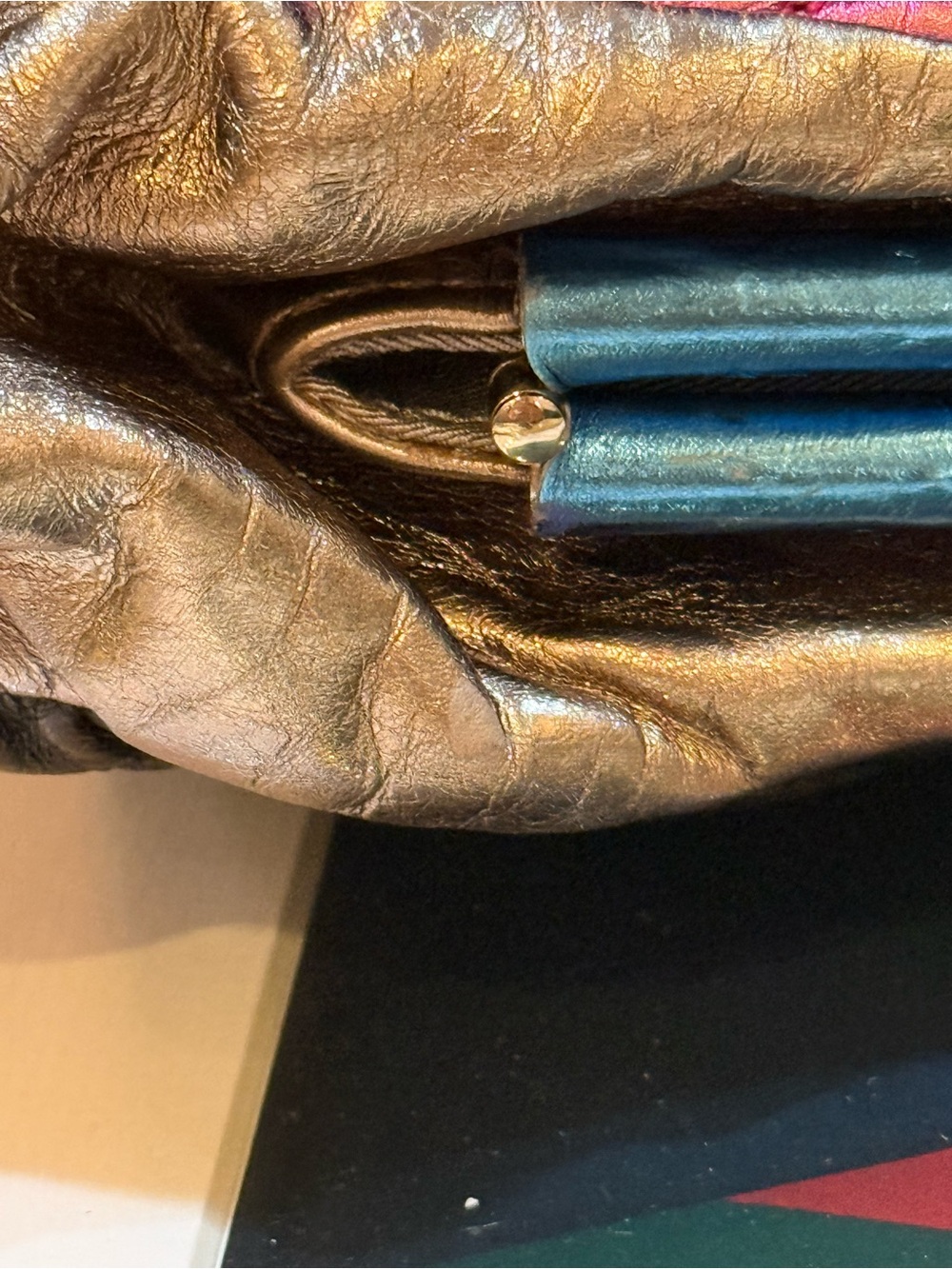 CHANEL Metallic Blue and Pink Quilted Flap Crossbody Bag - Picture 8 of 16
